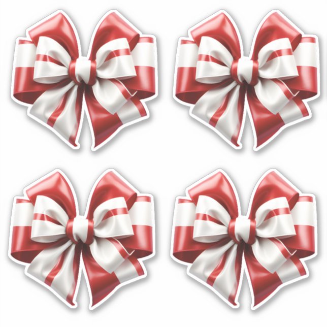 Sticker Arc rayé rouge et blanc (Devant)