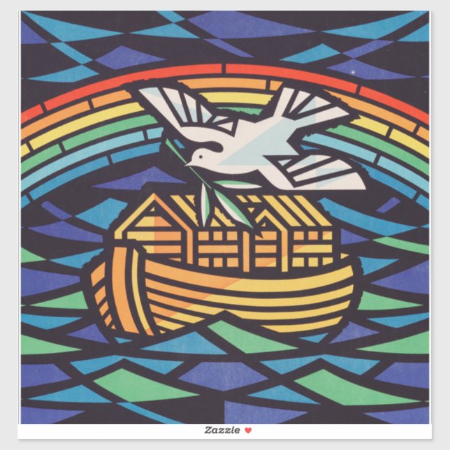 Sticker Arche de Noé avec l'Esprit Saint (Feuille)