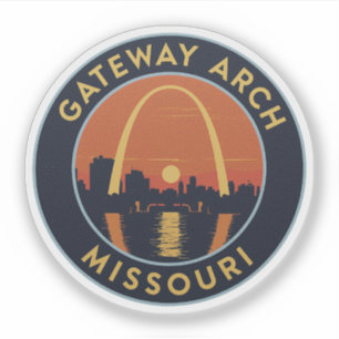 Sticker Arche de passerelle Vintage voyage Missouri