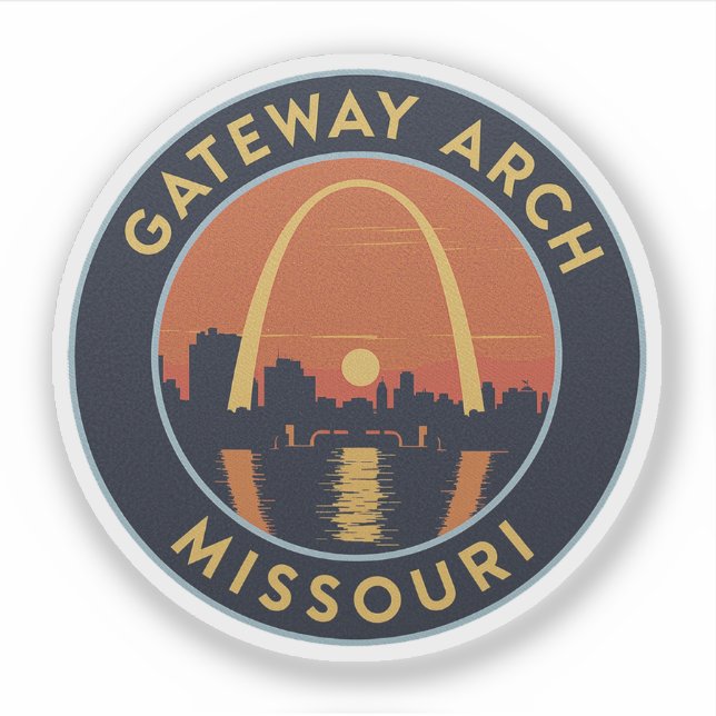 Sticker Arche de passerelle Vintage voyage Missouri (Devant)