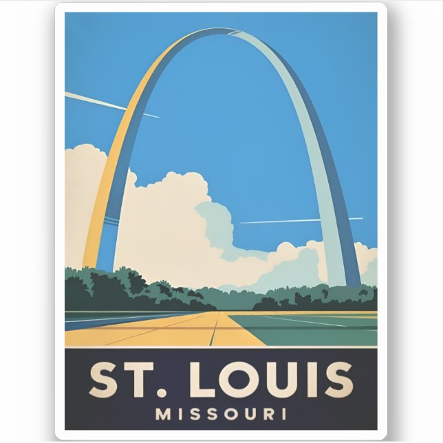 Sticker Arche Vintage voyage St Louis Missouri Gateway (Devant)