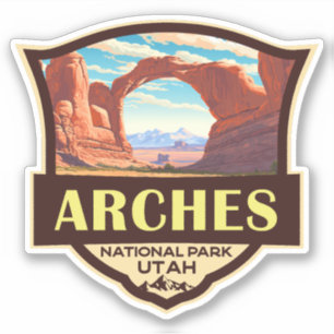 Sticker Arches National Park Illustration Rétro