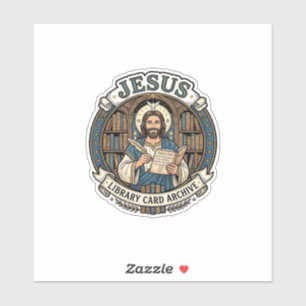Sticker Archive de carte de bibliothèque Jésus Archive de