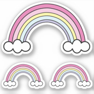 Sticker Arcs-en-ciel rose