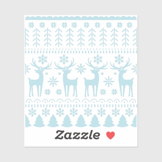 Sticker Arctic Blue Folk Art thème hiver (Feuille)