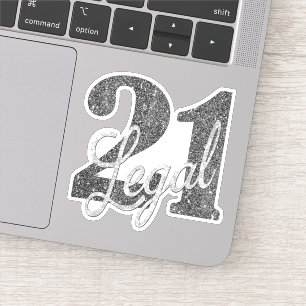 Sticker Argent 21 et juridique Gris minimal 21e annivers