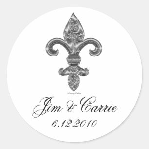 Sticker Argent Fleur De Li