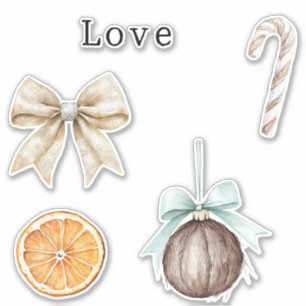 Sticker Argent Glam Bow Aimer Orange Sucre de canne de noi