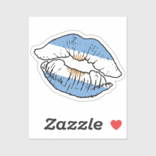 Sticker Argentine Drapeau d'amour du bâton de lèvres argen