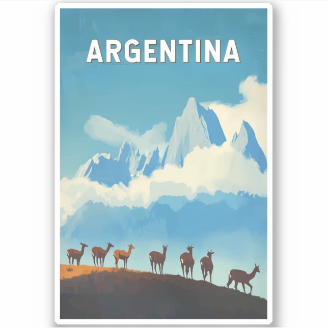 Sticker Argentine Illustration Voyage Art Vintage (Devant)