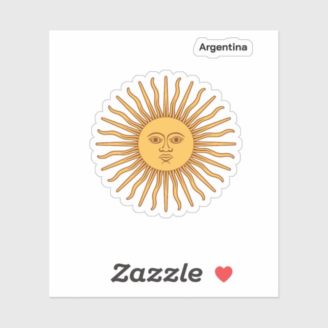 Sticker Argentine Sol de Mayo : T-shirt authentique de sup (Feuille)