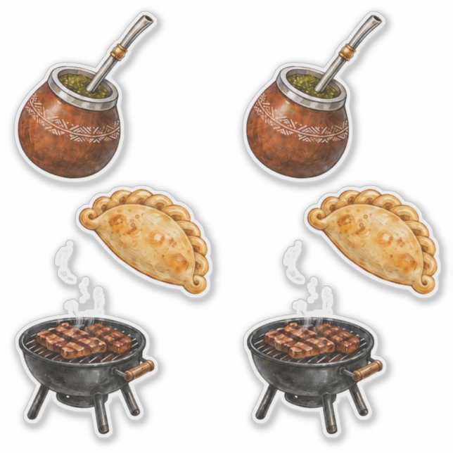 Sticker Argentino Mate, Empanada & Asado (Devant)