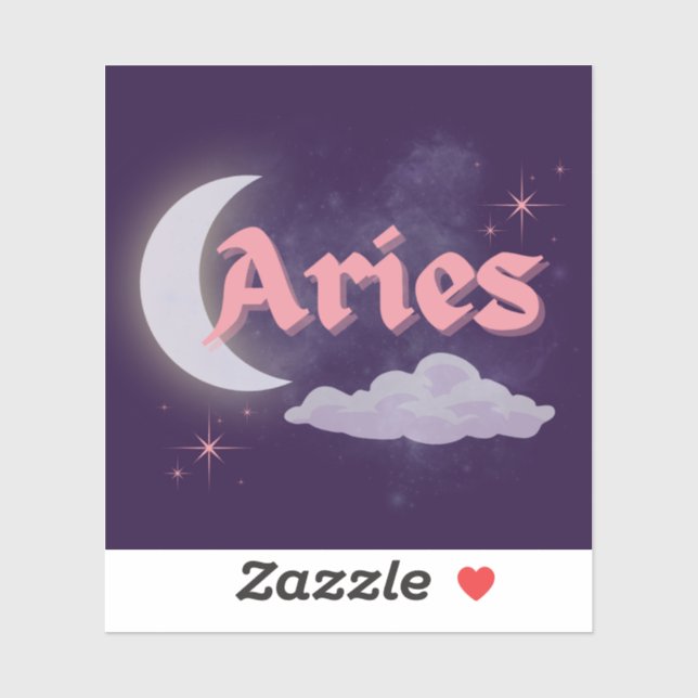 Sticker Aries Céleste esthétique Dreamy Moon Cloud Stars (Feuille)