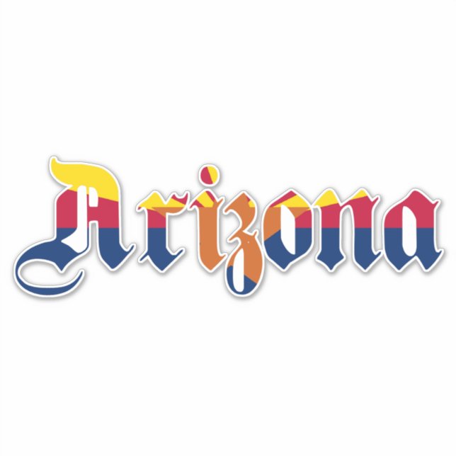 Sticker Arizona AZ American State Pride Love (Devant)
