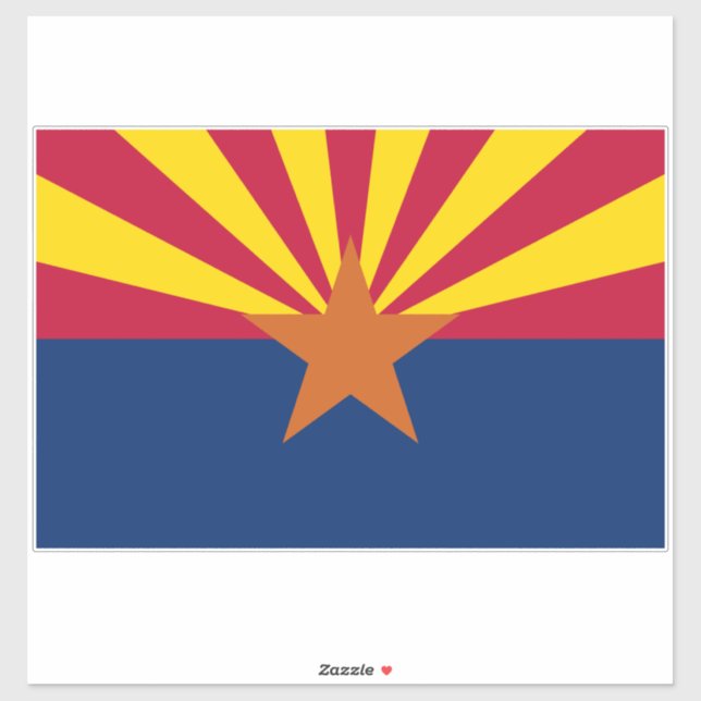 Sticker Arizona Drapeau : Réglage de Star Sun, État du cui (Feuille)