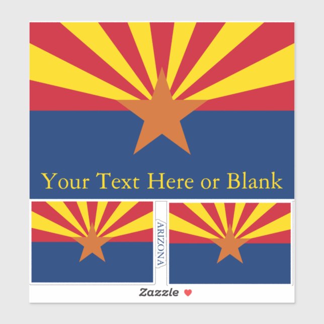 Sticker Arizona State Flag Image Personnaliser le texte (Feuille)