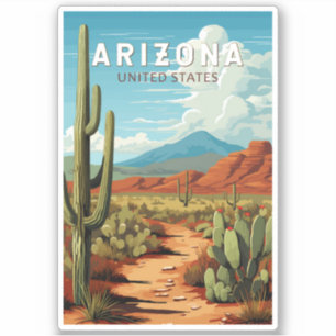 Sticker Arizona Travel Art Vintage