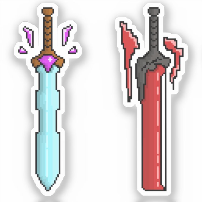Sticker Arme de fantasy Jour et Nuit Frères Épées (Recto)