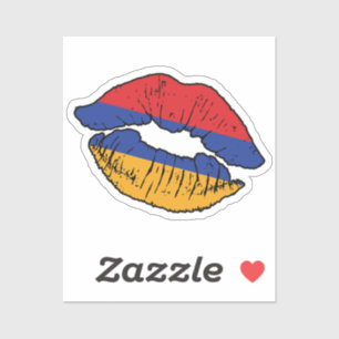 Sticker Arménie Drapeau d'amour arménien Lipstick