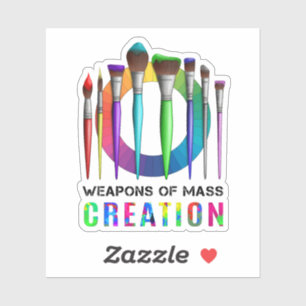 Sticker Armes De Création De Masse Drôle Artiste Peintre