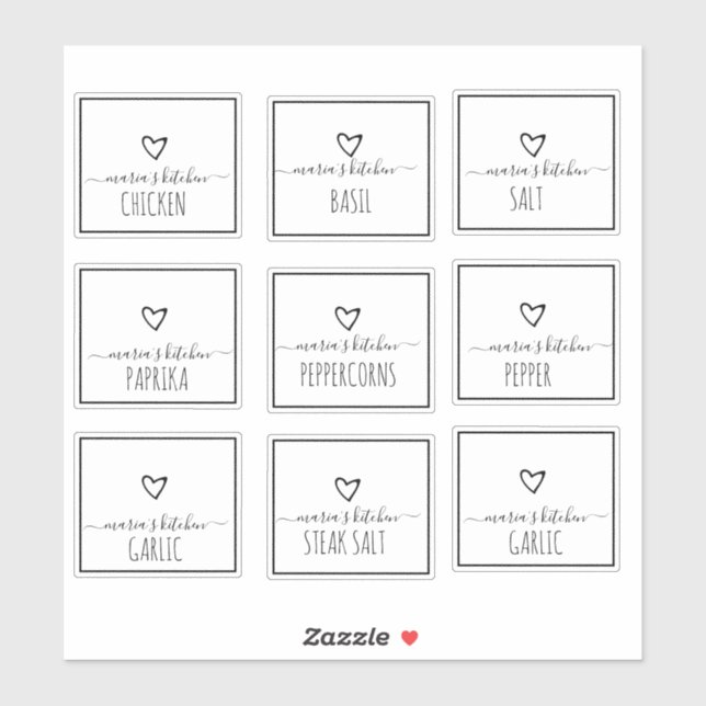 Sticker Armoire d'épices de l'organisation de la baie Joli (Feuille)