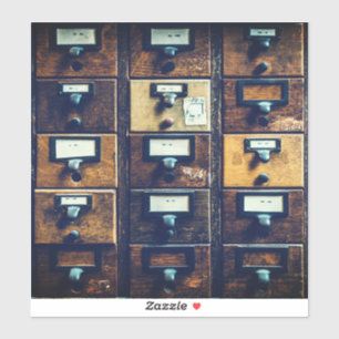 Sticker armoire en bois du catalogue de la carte vintage