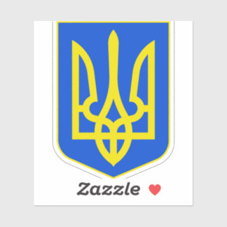 Sticker Armoirie de l'Ukraine Trident doré Beaux-arts