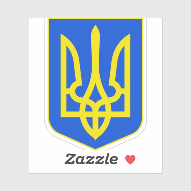 Sticker Armoirie de l'Ukraine Trident doré Beaux-arts (Feuille)