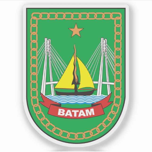 Sticker Armoiries de Batam, Indonésie (Devant)