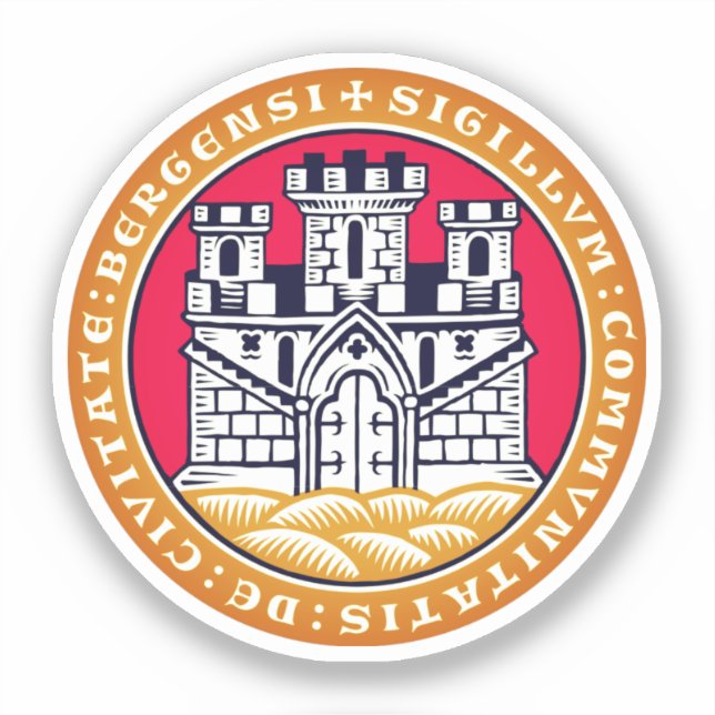 Sticker Armoiries de Bergen, Norvège (Recto)