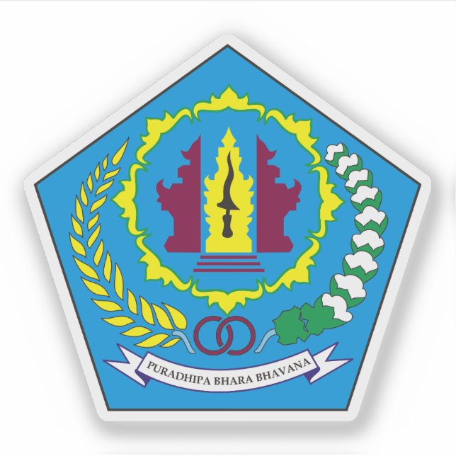 Sticker Armoiries de Denpasar, Indonésie (Devant)