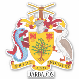 Sticker Armoiries De La Barbade Patriotique