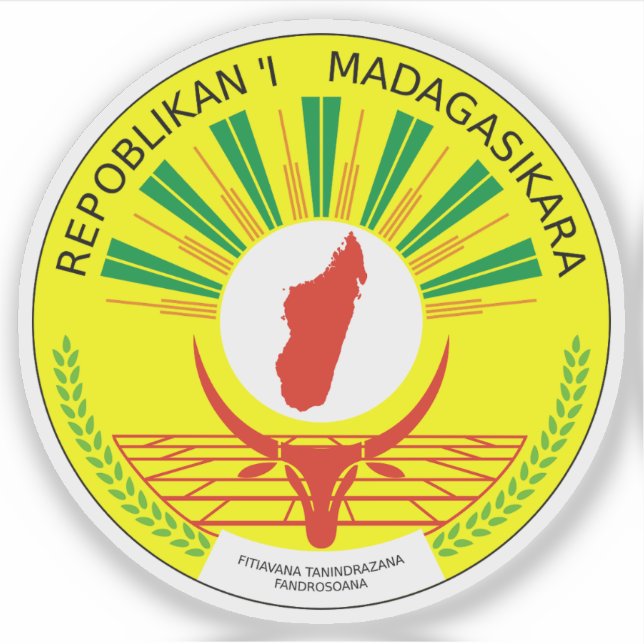 Sticker Armoiries de la République de Madagascar (Devant)