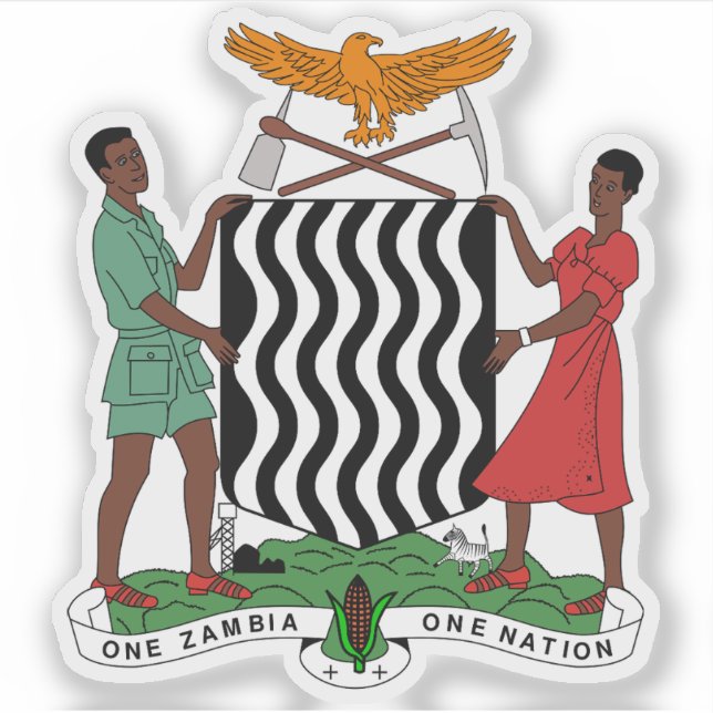 Sticker Armoiries de la République de Zambie (Devant)