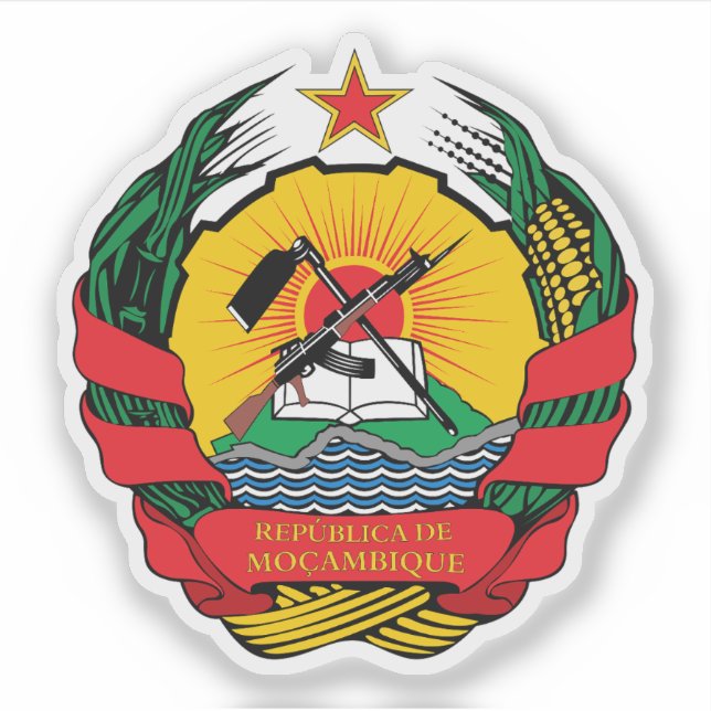 Sticker Armoiries de la République du Mozambique (Devant)
