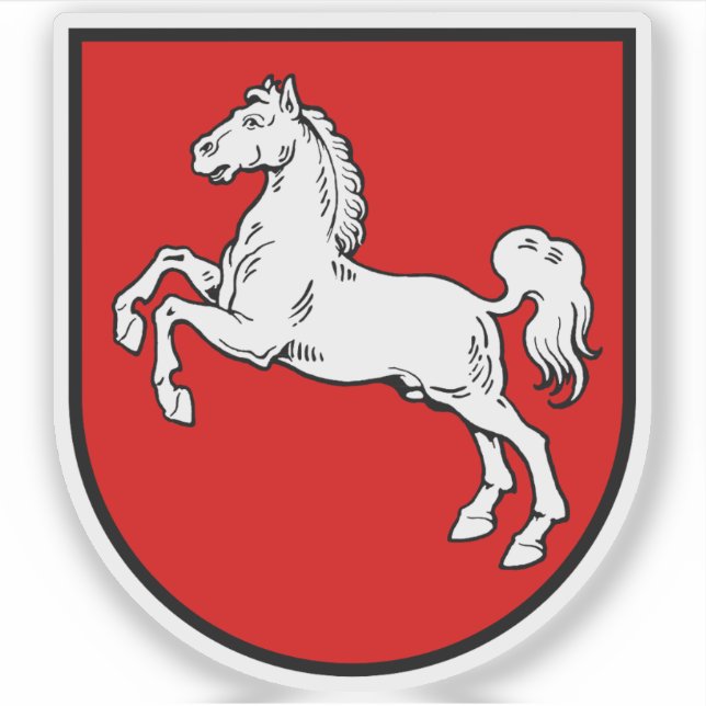 Sticker Armoiries de l'État de Basse-Saxe, Allemagne (Devant)