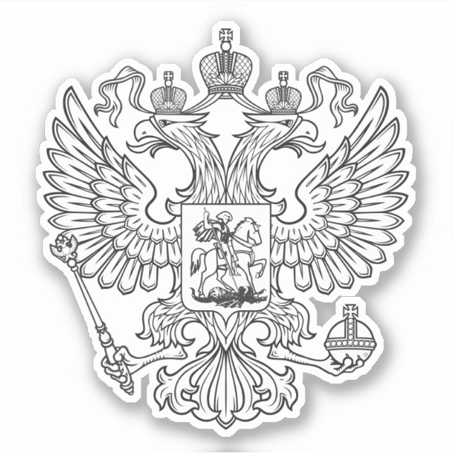 Sticker Armoiries de Russie - version blanche (Devant)