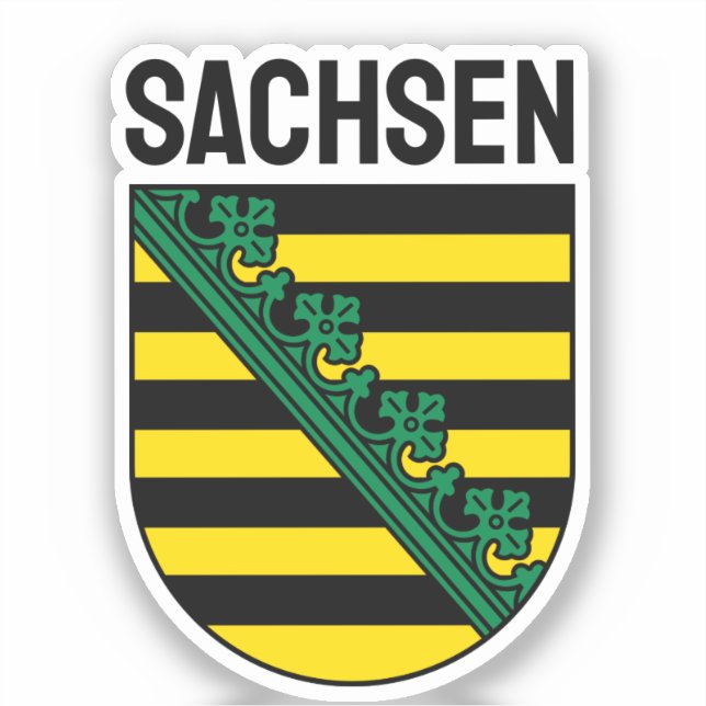 Sticker Armoiries de Sachsen (Saxe), ALLEMANDE (Recto)