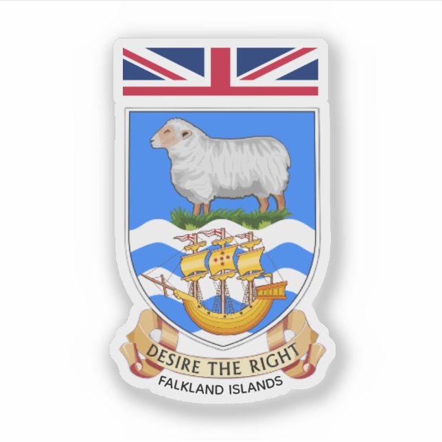 Sticker Armoiries des îles Falkland (Devant)
