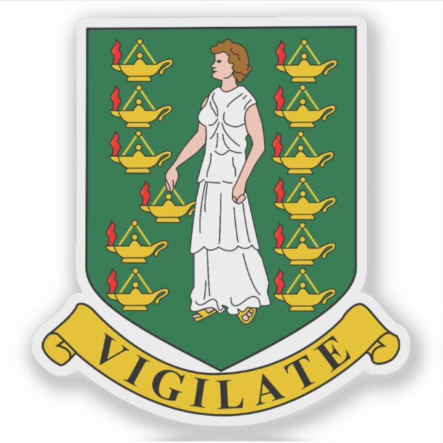 Sticker Armoiries des îles Vierges britanniques (Devant)