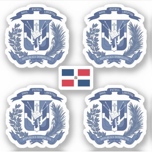 Sticker Armoiries dominicaines - version bleue (Devant)