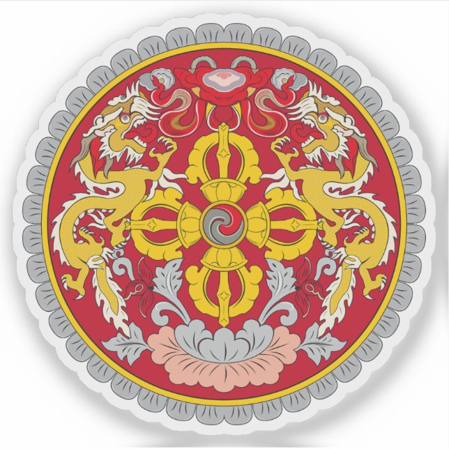 Sticker Armoiries du Bhoutan (Devant)