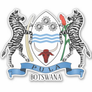 Sticker Armoiries Du Botswana Patriotique