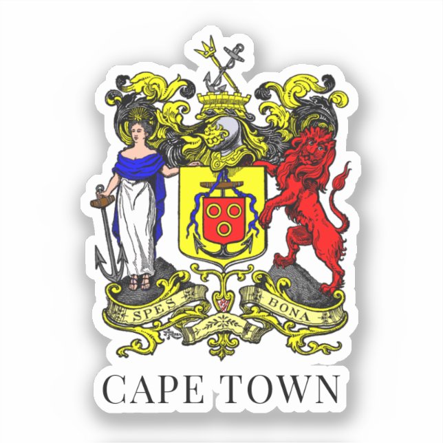 Sticker Armoiries du Cap, Afrique du Sud (Recto)