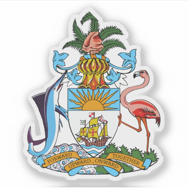 Sticker Armoiries du Commonwealth des Bahamas (Devant)