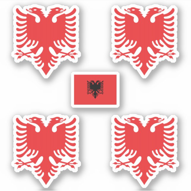Sticker Armoiries et drapeau de l'Albanie (Devant)