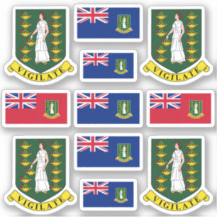 Sticker Armoiries et drapeau de l'île vierge britannique