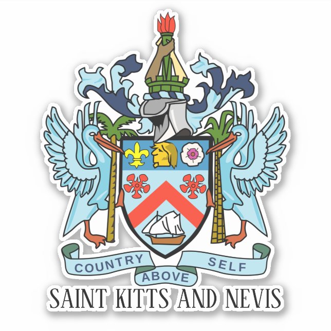 Sticker Armoiries Nationales De Saint-Kitts-Nevis Patrioti (Devant)