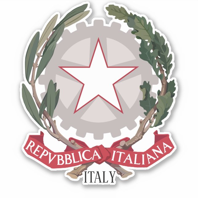 Sticker Armoiries Nationales D'Italie (Devant)