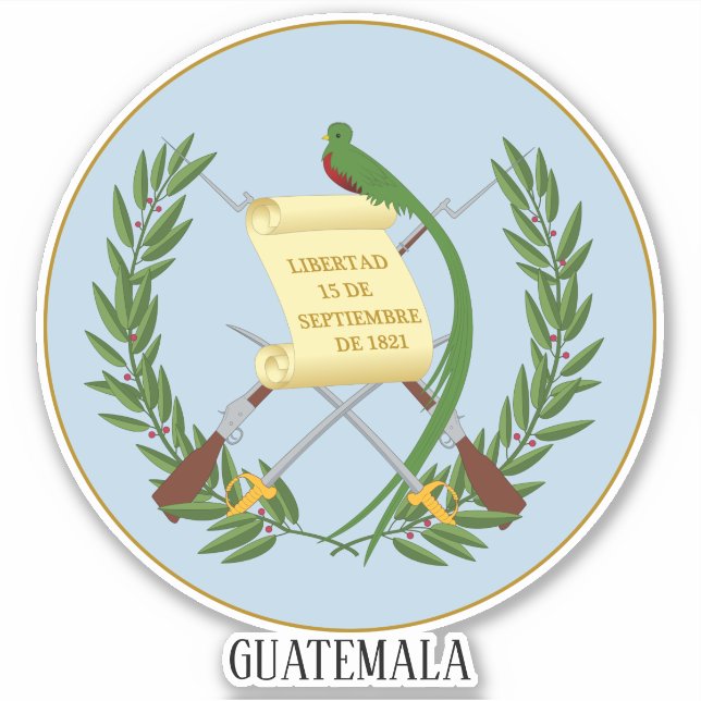 Sticker Armoiries Nationales Du Guatemala Patriotique (Devant)